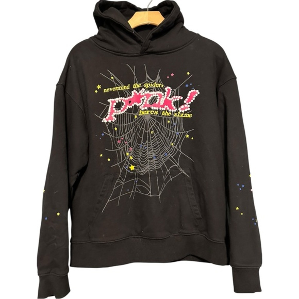 Spider Worldwide × Young Thug Men’s Size L Black Sp5der Hoodie Sweatshirt